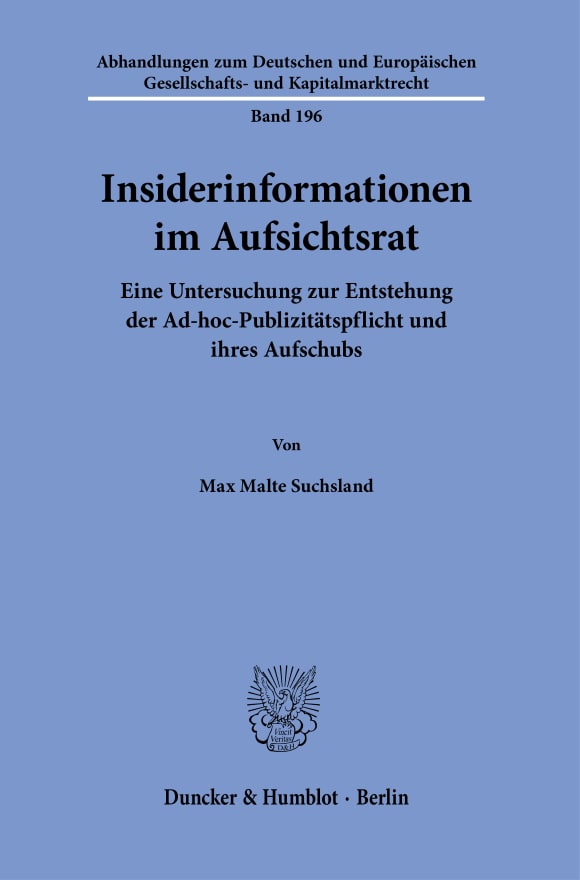 Cover Insiderinformationen im Aufsichtsrat