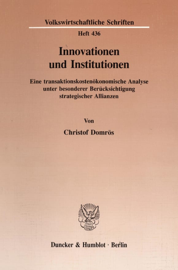 Cover Innovationen und Institutionen