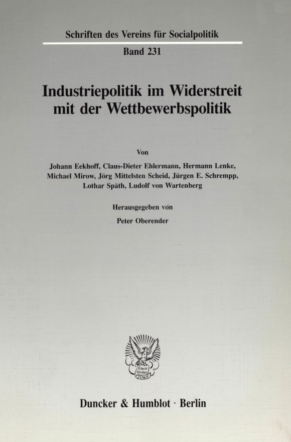 Cover Industriepolitik im Widerstreit mit der Wettbewerbspolitik