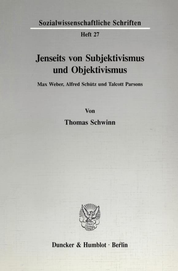 Cover Jenseits von Subjektivismus und Objektivismus