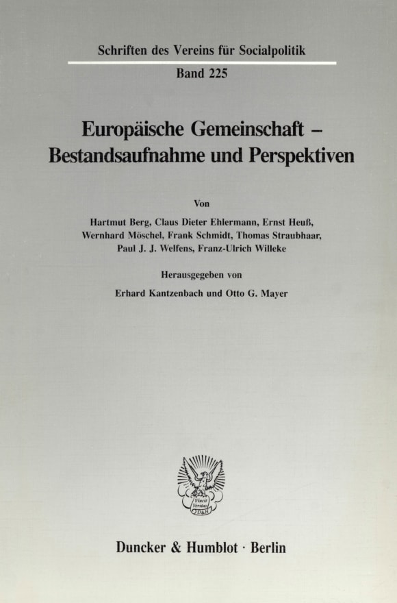 Cover Europäische Gemeinschaft - Bestandsaufnahme und Perspektiven