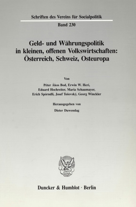 Cover Geld- und Währungspolitik in kleinen, offenen Volkswirtschaften