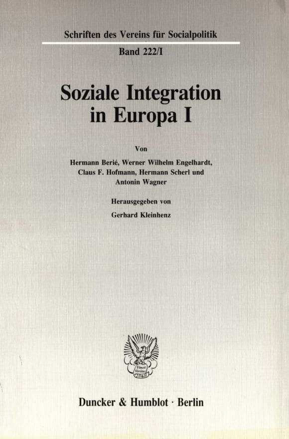 Cover Soziale Integration in Europa I