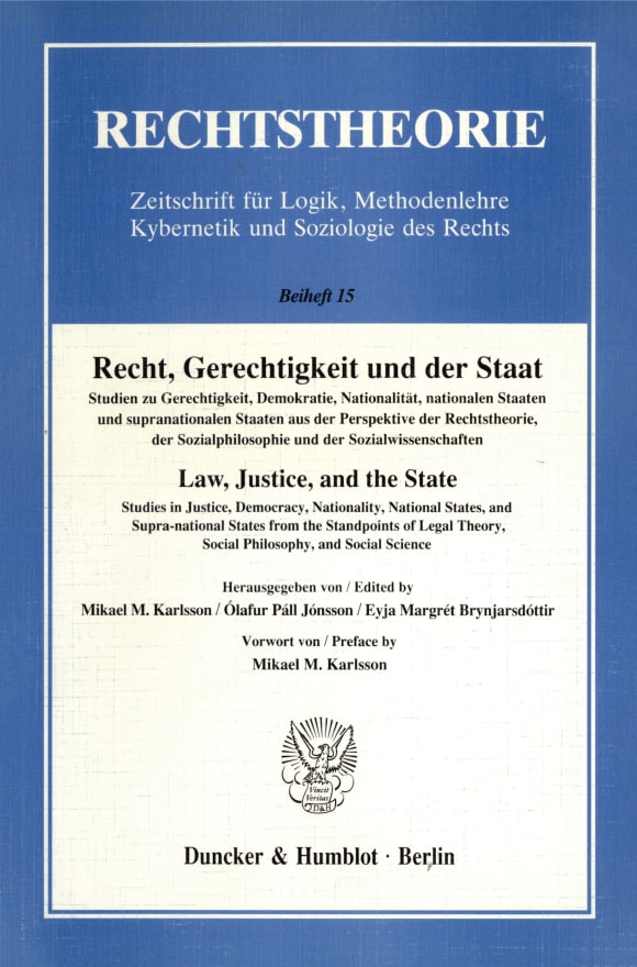 Cover Recht, Gerechtigkeit und der Staat