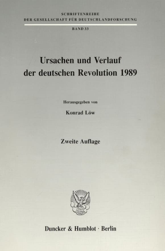 Cover Ursachen und Verlauf der deutschen Revolution 1989