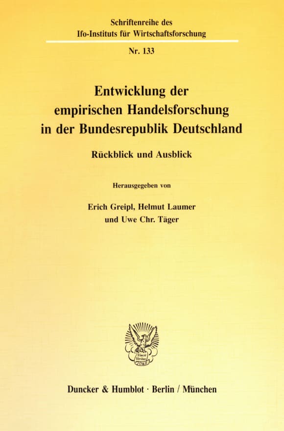 Cover Entwicklung der empirischen Handelsforschung in der Bundesrepublik Deutschland