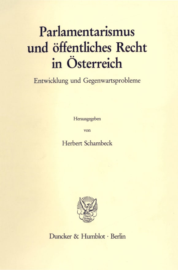 Cover Parlamentarismus und öffentliches Recht in Österreich