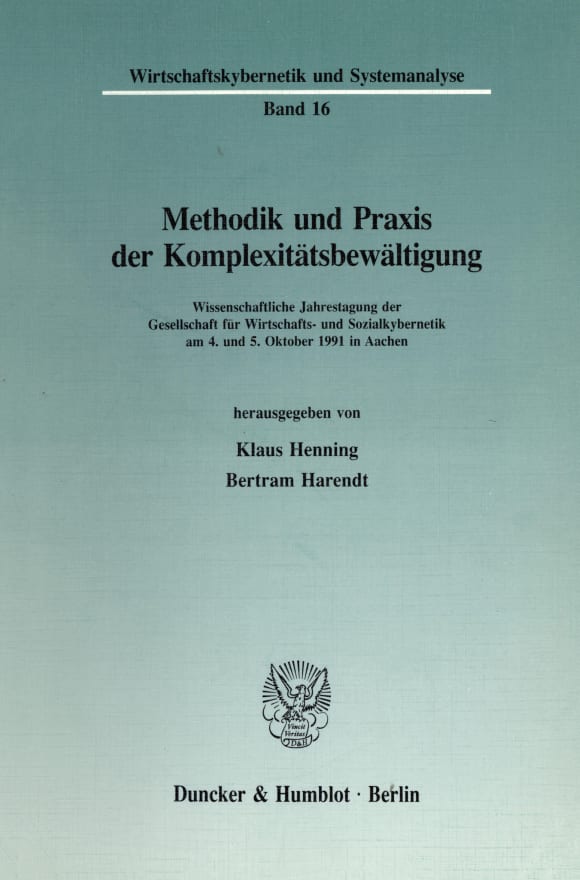 Cover Methodik und Praxis der Komplexitätsbewältigung