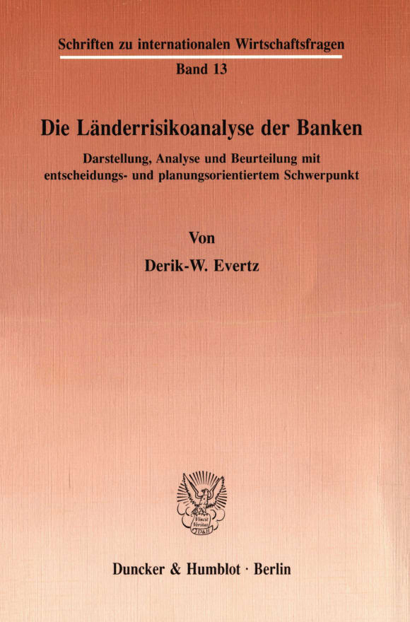 Cover Die Länderrisikoanalyse der Banken