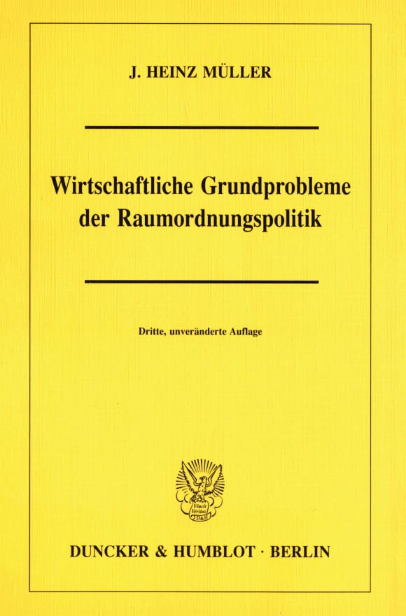 Cover Wirtschaftliche Grundprobleme der Raumordnungspolitik