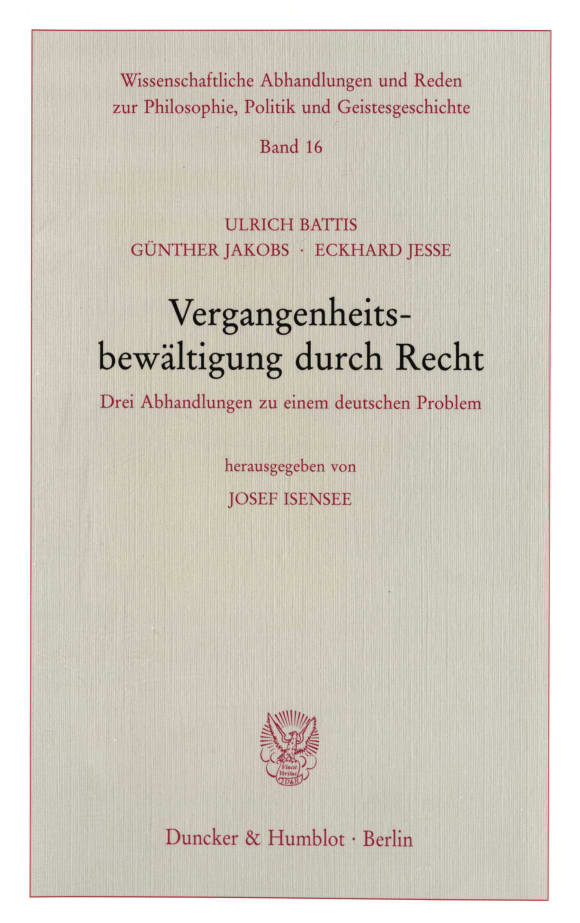 Cover Vergangenheitsbewältigung durch Recht