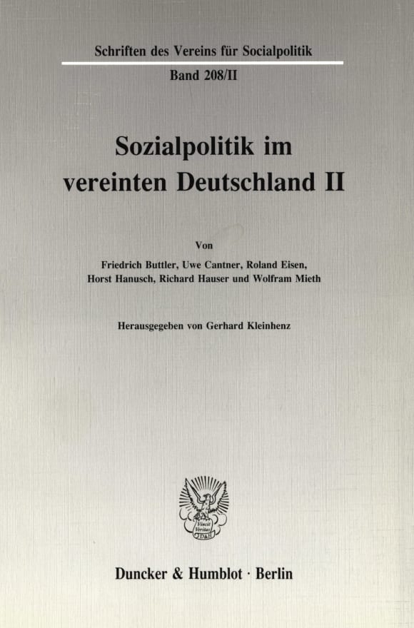 Cover Sozialpolitik im vereinten Deutschland II