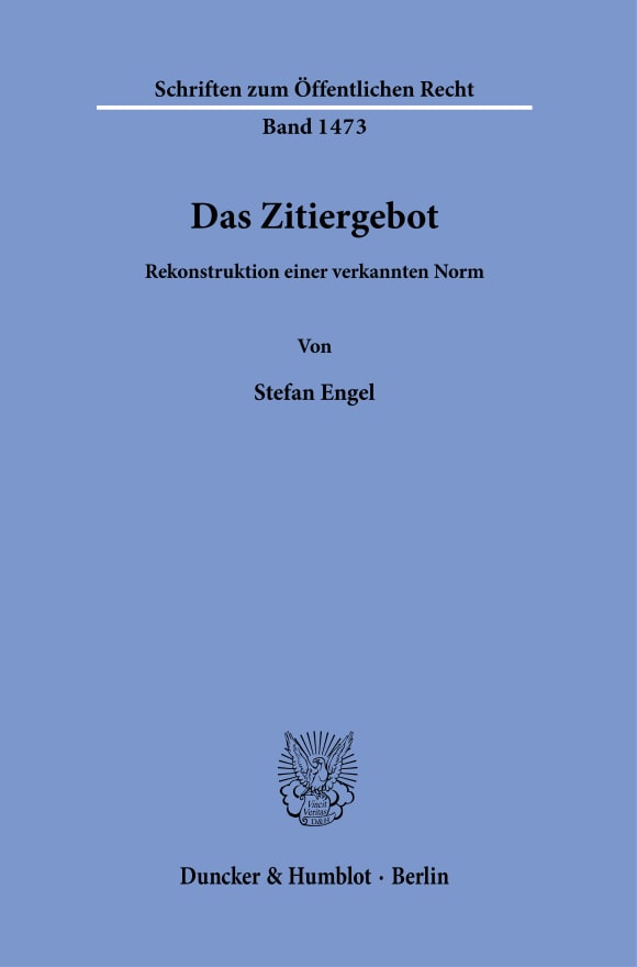 Cover Das Zitiergebot