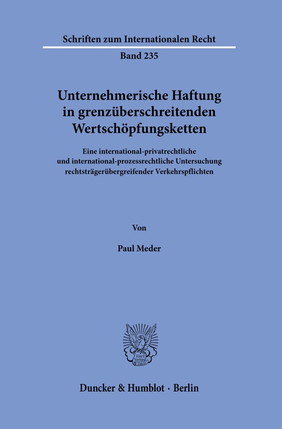 Cover Unternehmerische Haftung in grenzüberschreitenden Wertschöpfungsketten