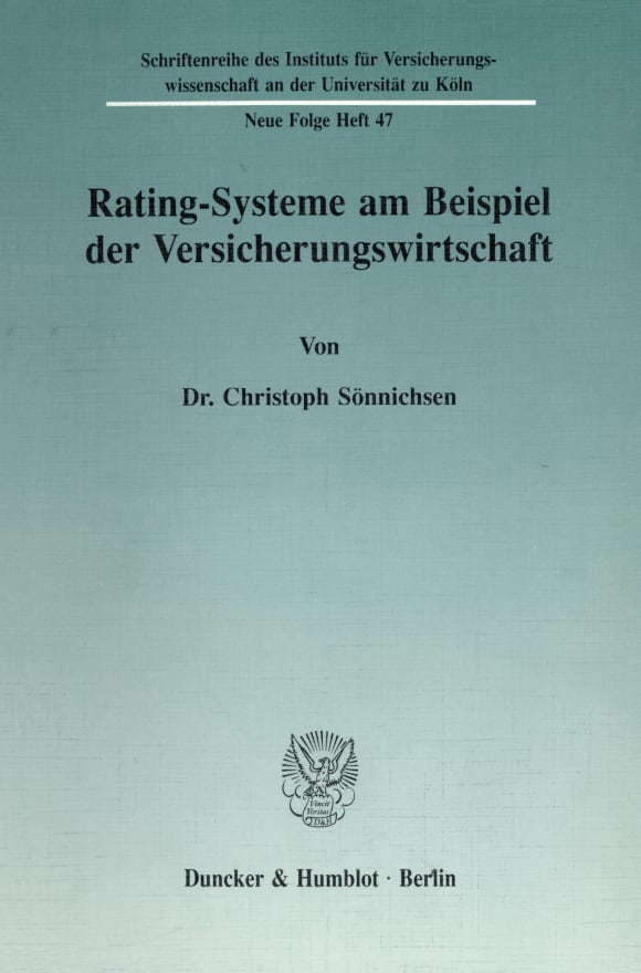 Cover Rating-Systeme am Beispiel der Versicherungswirtschaft