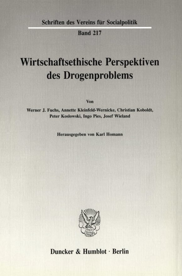 Cover Wirtschaftsethische Perspektiven des Drogenproblems