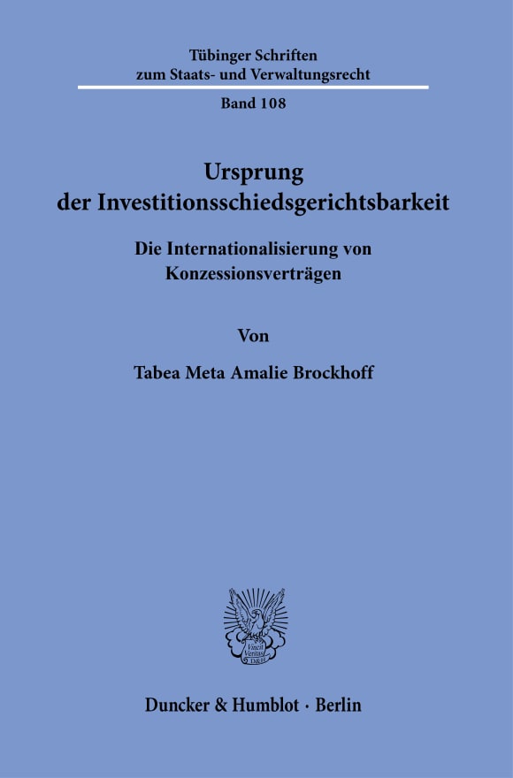 Cover Ursprung der Investitionsschiedsgerichtsbarkeit