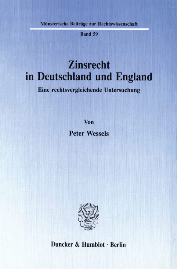 Cover Zinsrecht in Deutschland und England