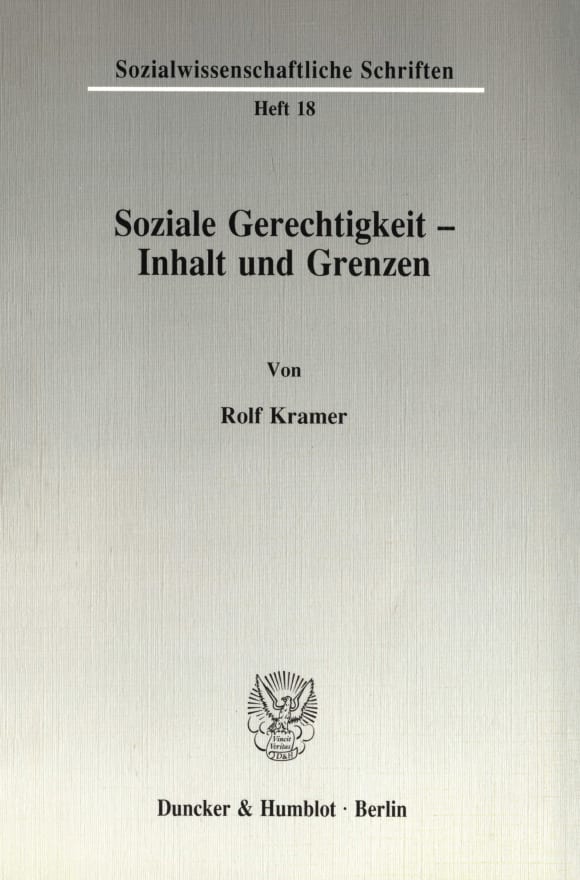 Cover Soziale Gerechtigkeit - Inhalt und Grenzen