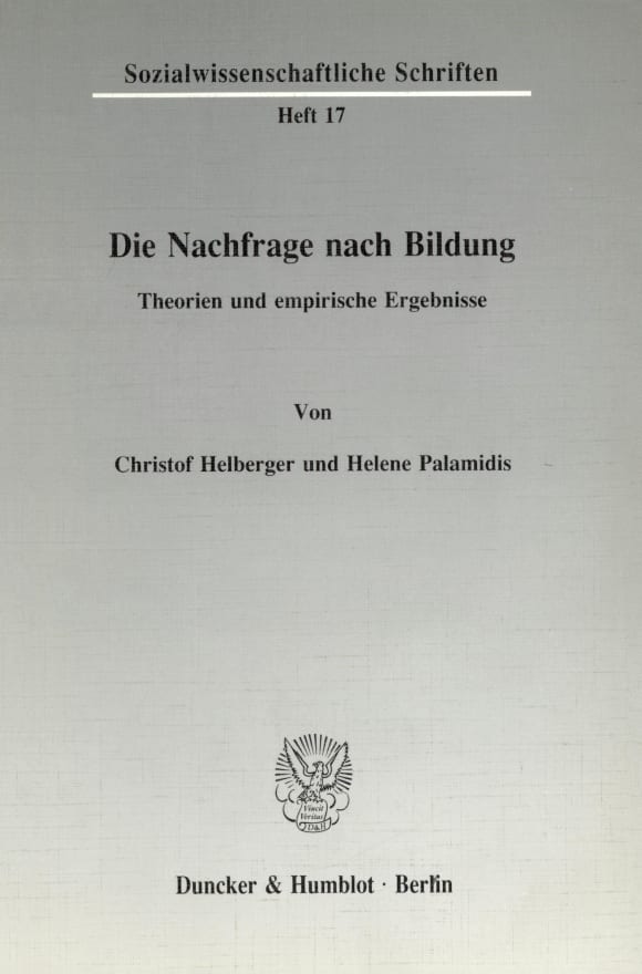 Cover Die Nachfrage nach Bildung