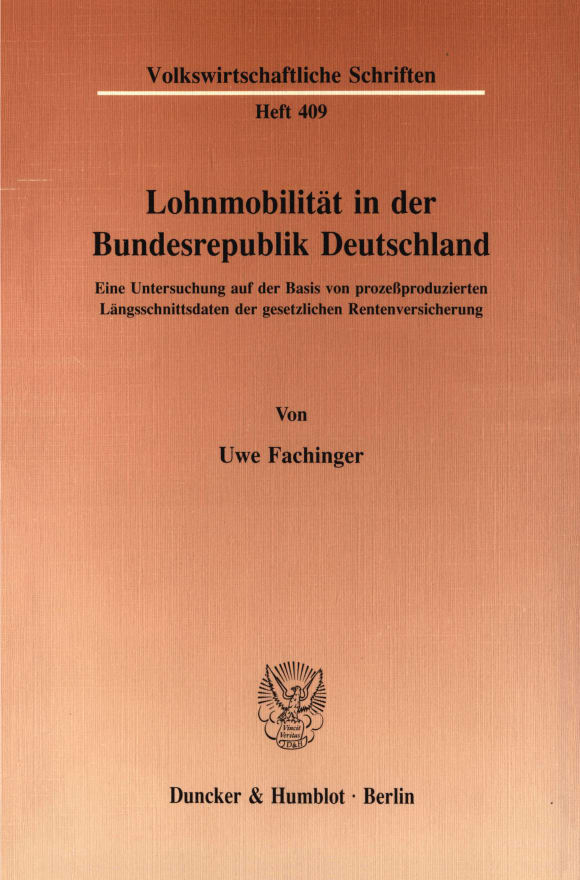 Cover Lohnmobilität in der Bundesrepublik Deutschland