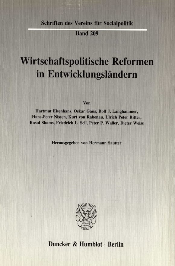 Cover Wirtschaftspolitische Reformen in Entwicklungsländern