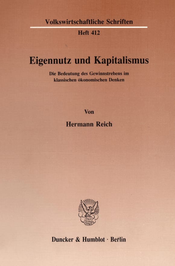 Cover Eigennutz und Kapitalismus