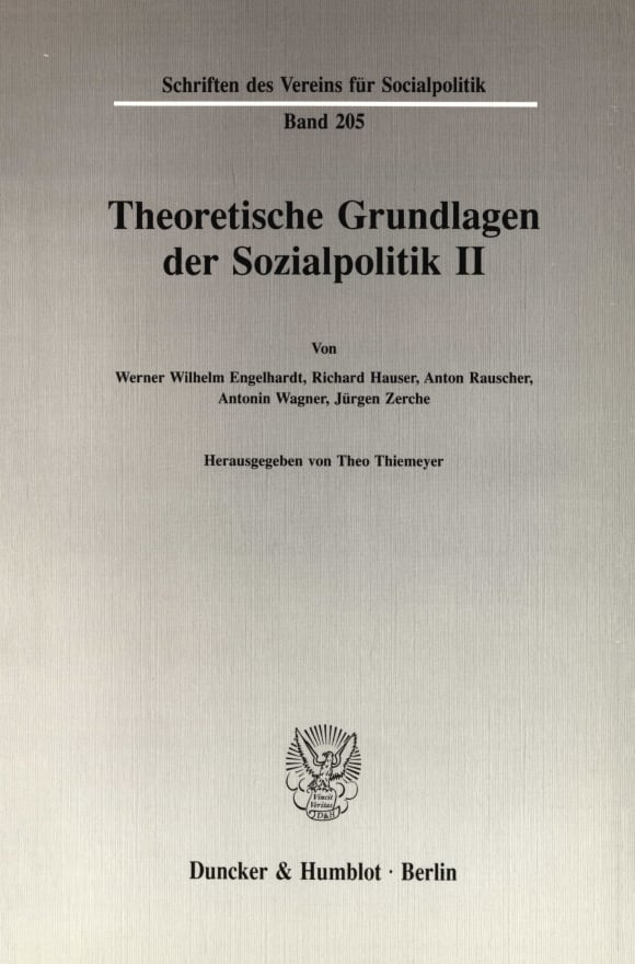 Cover Theoretische Grundlagen der Sozialpolitik II