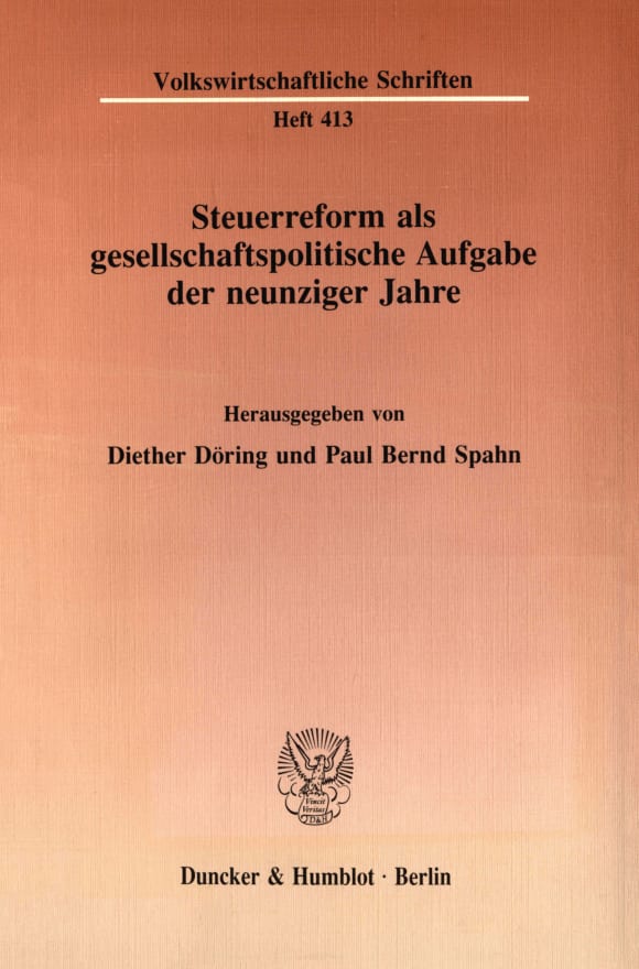 Cover Steuerreform als gesellschaftspolitische Aufgabe der neunziger Jahre