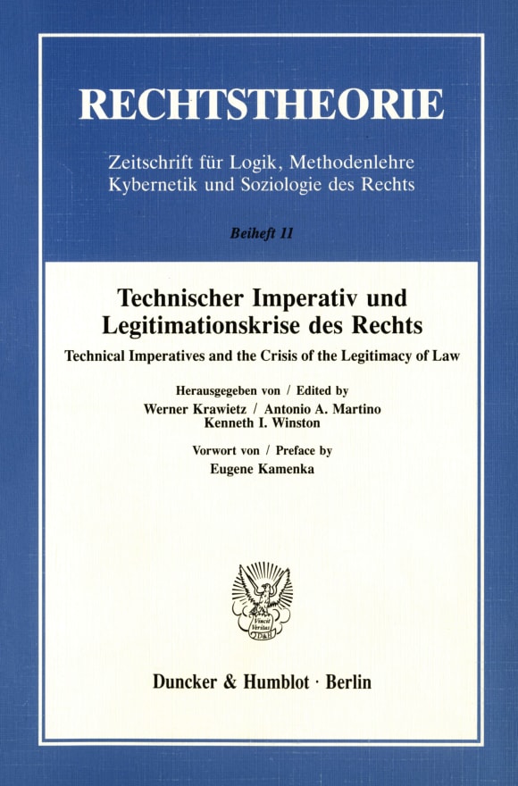 Cover Technischer Imperativ und Legitimationskrise des Rechts