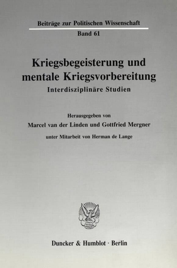 Cover Kriegsbegeisterung und mentale Kriegsvorbereitung