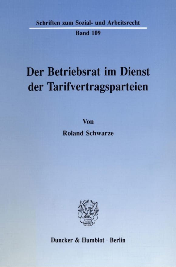 Cover Der Betriebsrat im Dienst der Tarifvertragsparteien