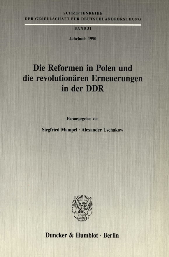 Cover Die Reformen in Polen und die revolutionären Erneuerungen in der DDR