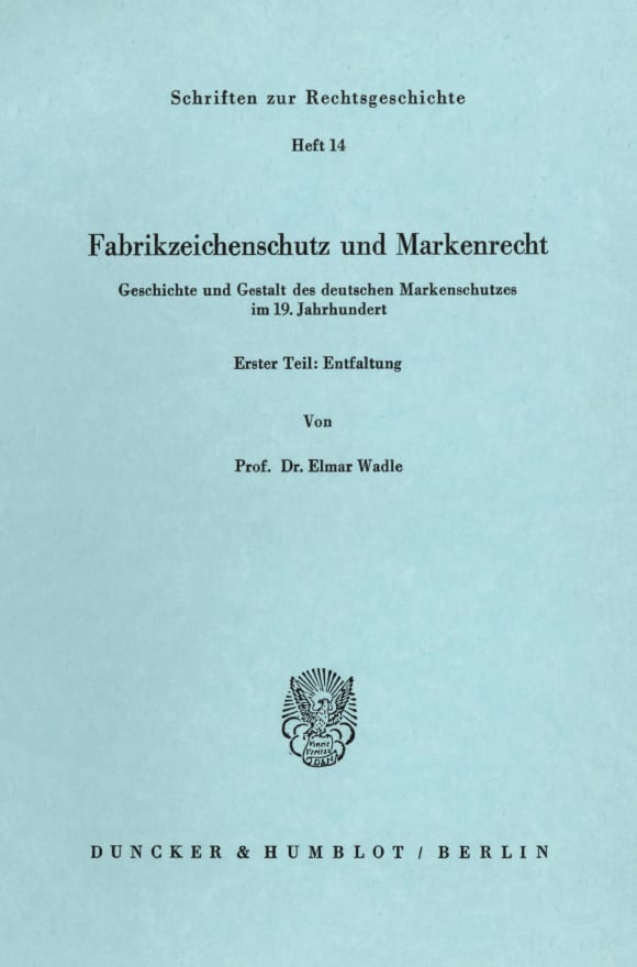 Cover Fabrikzeichenschutz und Markenrecht