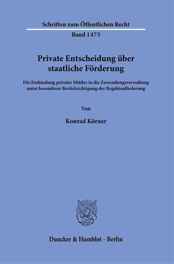 Cover Private Entscheidung über staatliche Förderung