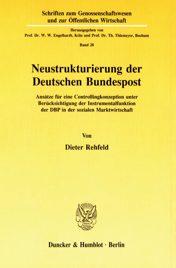 Cover Neustrukturierung der Deutschen Bundespost