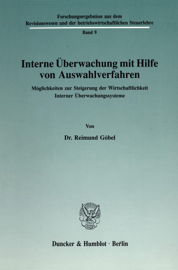 Cover Interne Überwachung mit Hilfe von Auswahlverfahren