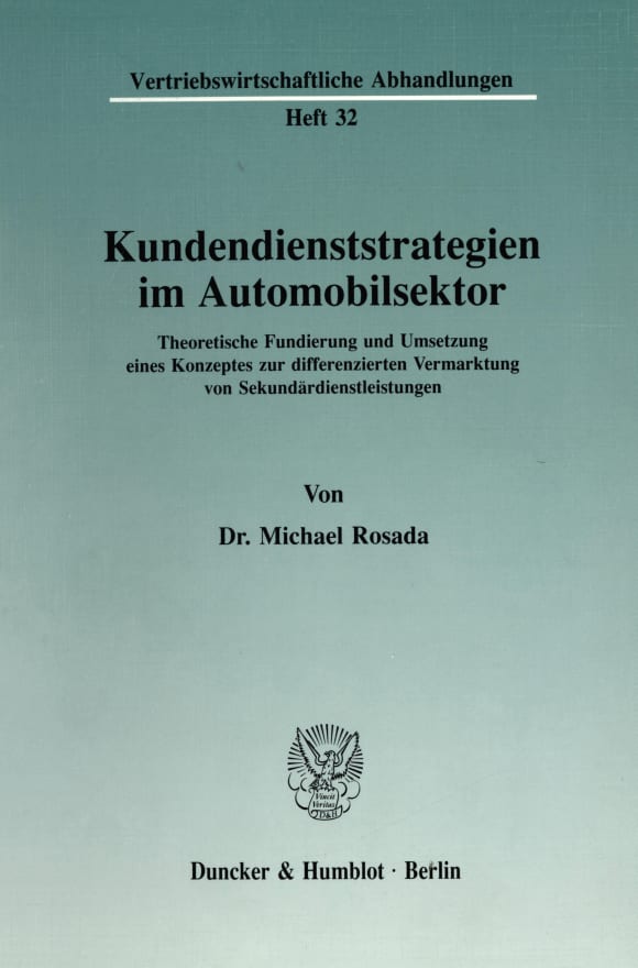 Cover Kundendienststrategien im Automobilsektor