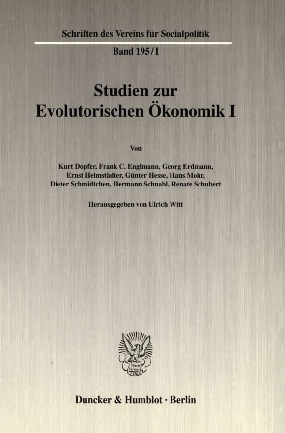 Cover Studien zur Evolutorischen Ökonomik I