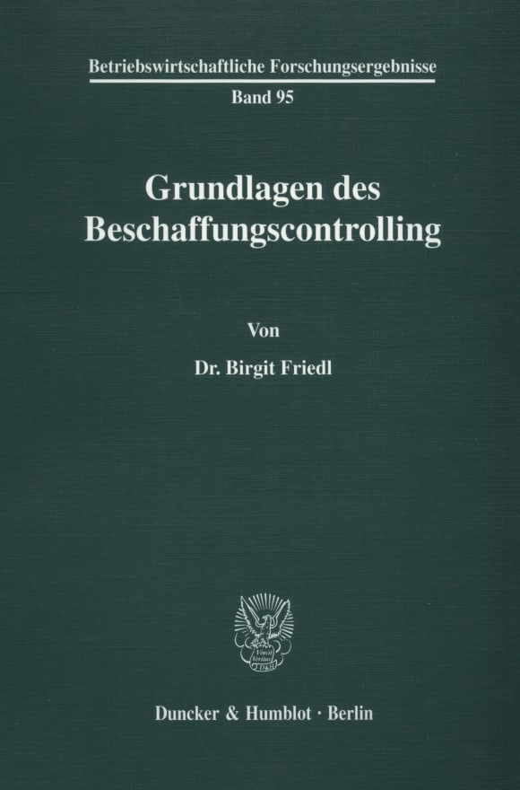 Cover Grundlagen des Beschaffungscontrolling