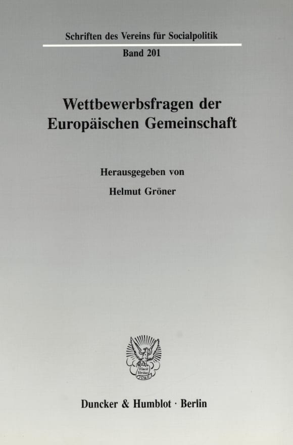 Cover Wettbewerbsfragen der Europäischen Gemeinschaft