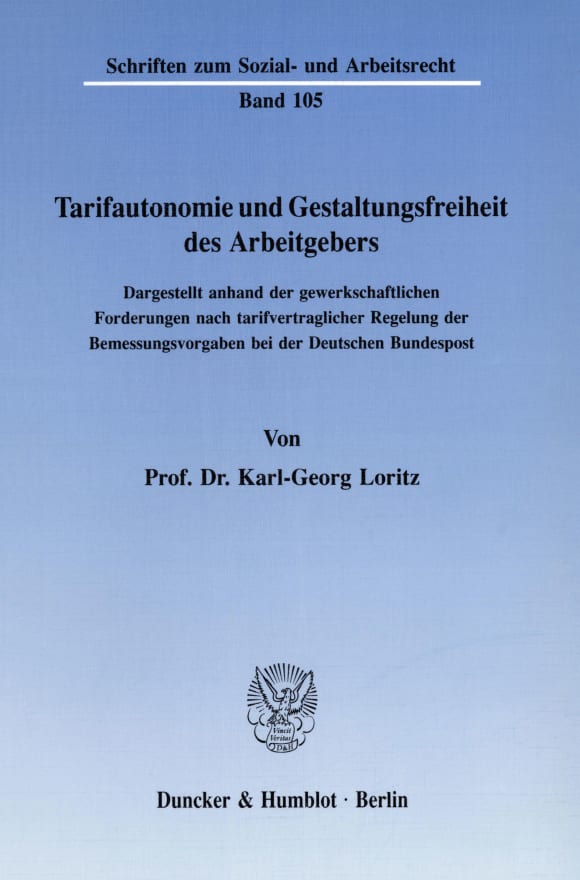 Cover Tarifautonomie und Gestaltungsfreiheit des Arbeitgebers