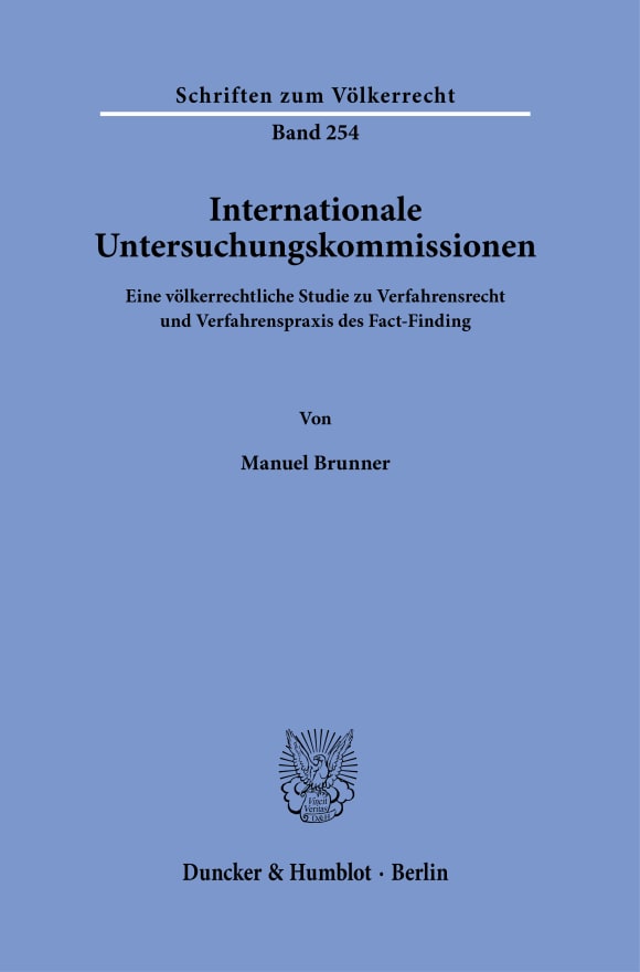 Cover Internationale Untersuchungskommissionen