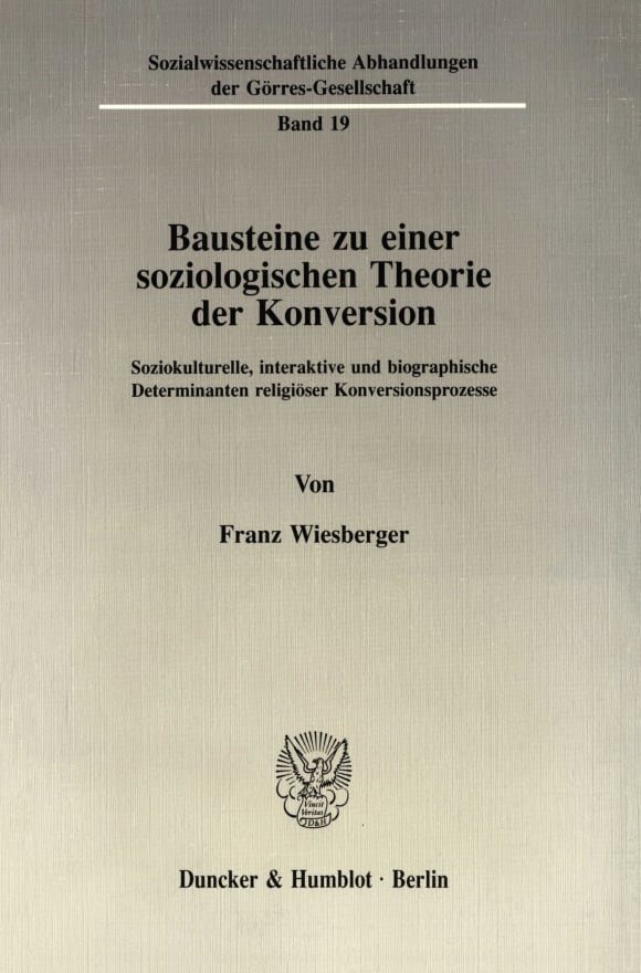 Cover Bausteine zu einer soziologischen Theorie der Konversion