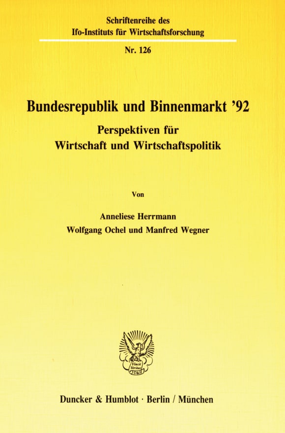 Cover Bundesrepublik und Binnenmarkt '92