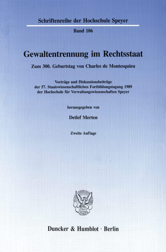 Cover Gewaltentrennung im Rechtsstaat