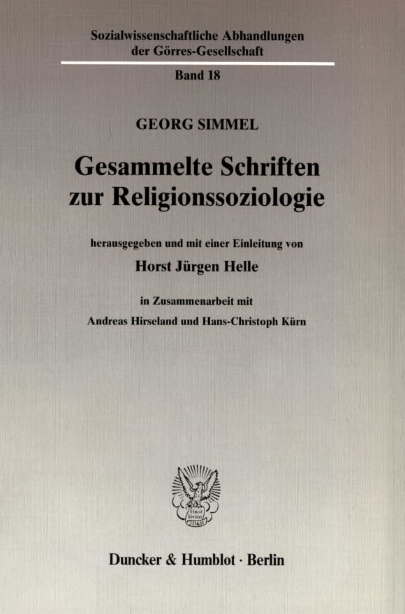 Cover Gesammelte Schriften zur Religionssoziologie