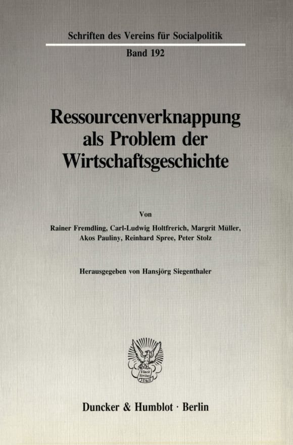 Cover Ressourcenverknappung als Problem der Wirtschaftsgeschichte