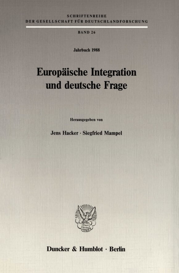 Cover Europäische Integration und deutsche Frage