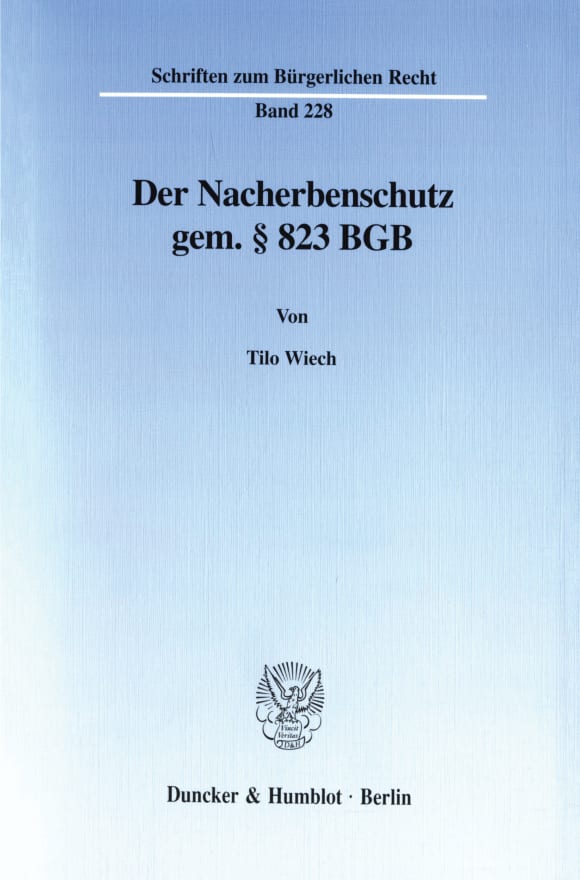 Cover Der Nacherbenschutz gem. § 823 BGB